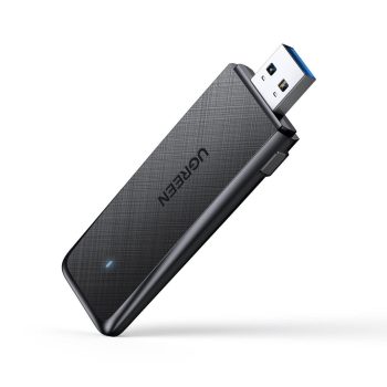 UGREEN Adapter WiFi USB AC1300 11ac Dual-Band 2.4GHz/400Mbps 5GHz/867Mbps | CM492, Black — 2