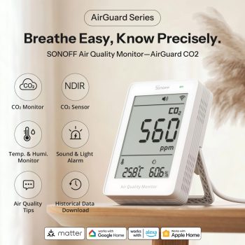 Sonoff Matter Over Wi-Fi Air Quality Monitor AirGuard CO2 (SAWF-08P) — 2