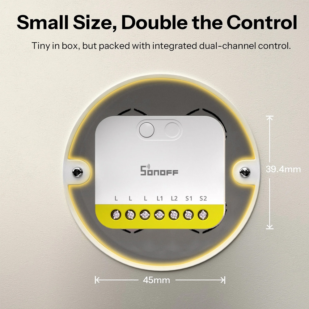 Sonoff Zigbee Smart Switch MINI-ZB2GS-L Mini Duo 2-Gang (No Neutral Required) Sonoff Zigbee Smart Switch MINI-ZB2GS-L Mini Duo 2-Gang (No Neutral Required) — 3