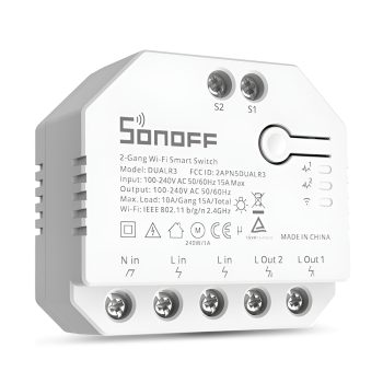 Sonoff Wi-Fi 2-Gang Smart Switch DUALR3 with Power Metering (Neutral Wire) — 2