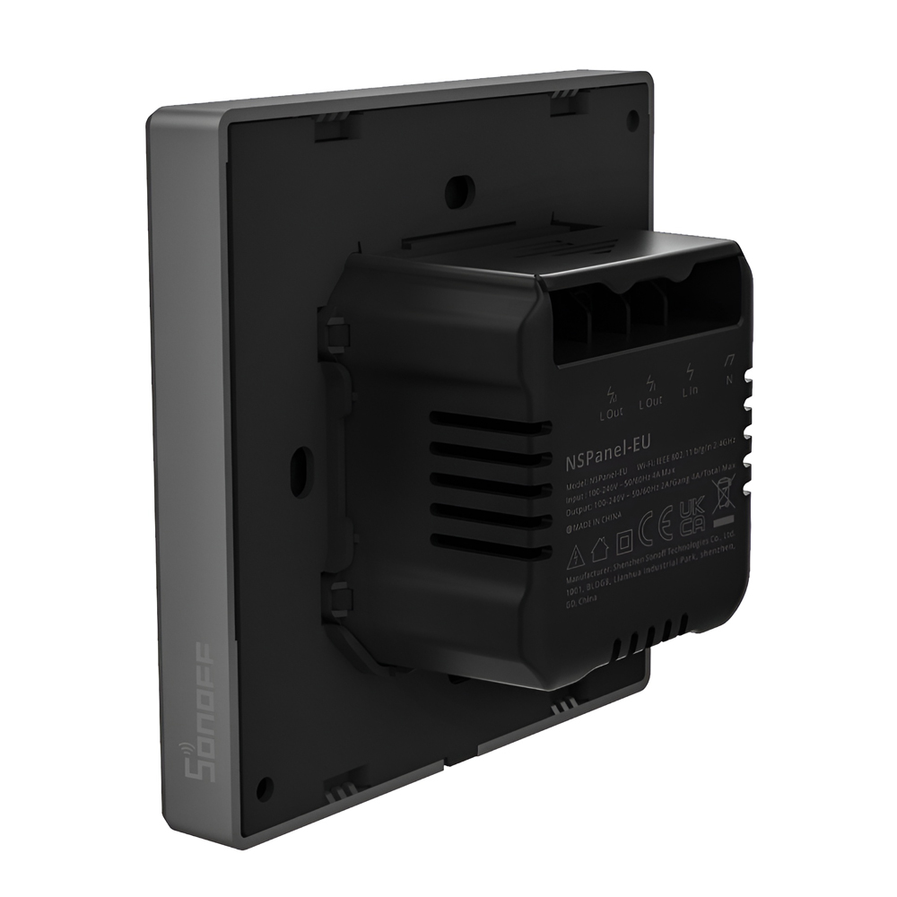 Sonoff Wi-Fi Dual-Channel Smart Scene Wall Switch NSPanel (Neutral Wire), Black Sonoff Wi-Fi Dual-Channel Smart Scene Wall Switch NSPanel (Neutral Wire), Black — 4