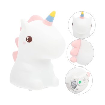 Cute Series Unicorn Silicone Night Light, White — 2