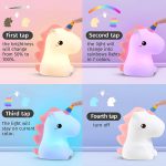 Cute Series Unicorn Silicone Night Light, White