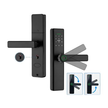 Smart Lock with Fingerprint Outdoor, Password. Tuya APP G518, Black — 2