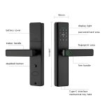 Smart Lock with Fingerprint Outdoor, Password. Tuya APP G518, Black