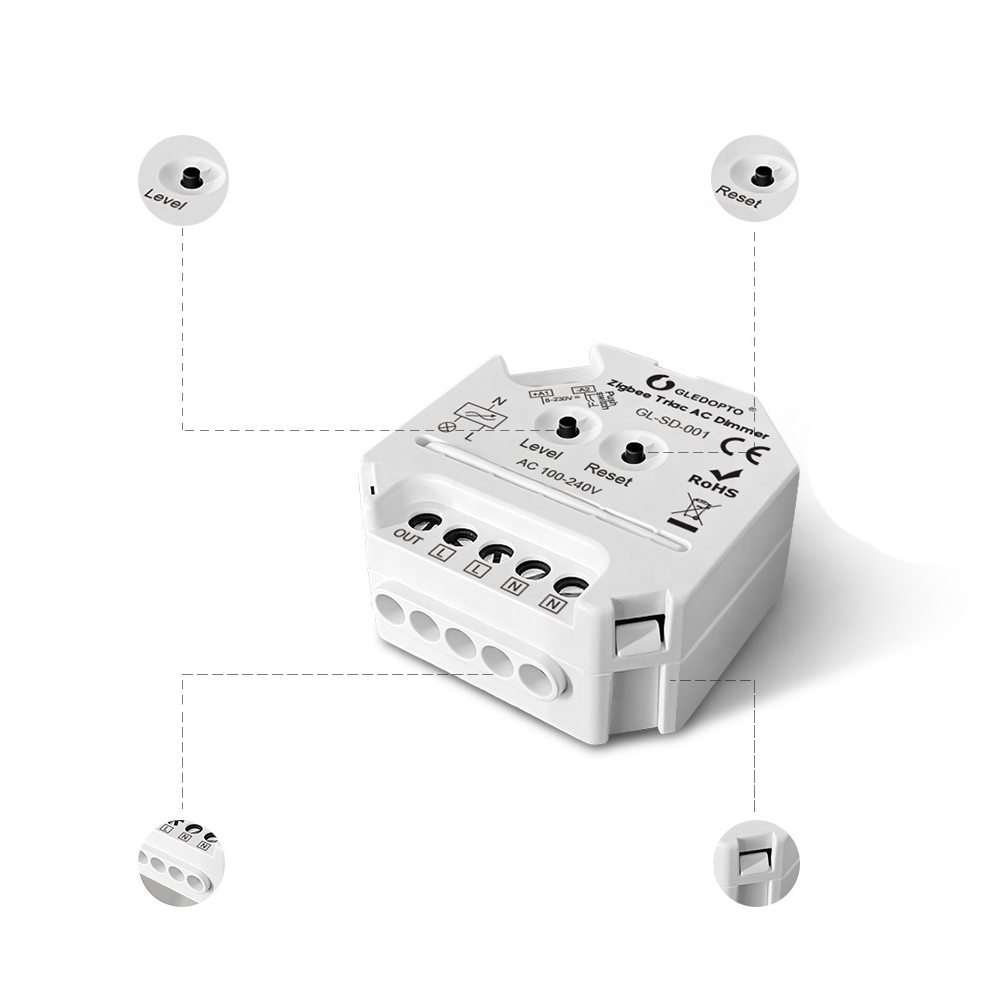 Gledopto ZigBee Pro Triac AC / Trailing Edge Dimmer (GL-SD-001), AC100~240V, max 400W power loaded, 1 Channel Gledopto ZigBee Pro Triac AC / Trailing Edge Dimmer (GL-SD-001), AC100~240V, max 400W power loaded, 1 Channel — 2