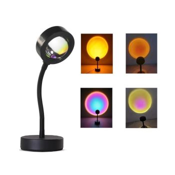 Helmet Sunset Projection Lamp 360 Degree Rotating LED Light, Mix Color