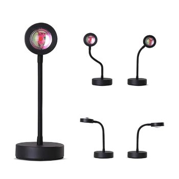 Helmet Sunset Projection Lamp 360 Degree Rotating LED Light, Mix Color — 2