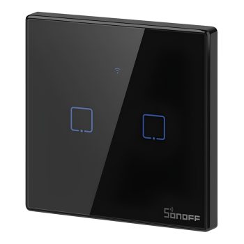 Sonoff Wi-Fi Smart Touch Wall Switch TX Series 2-Gang (Neutral Wire), Black