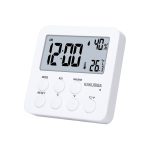 KAKU 3-in-1 Indoor Digital Clock & Hygrometer, White