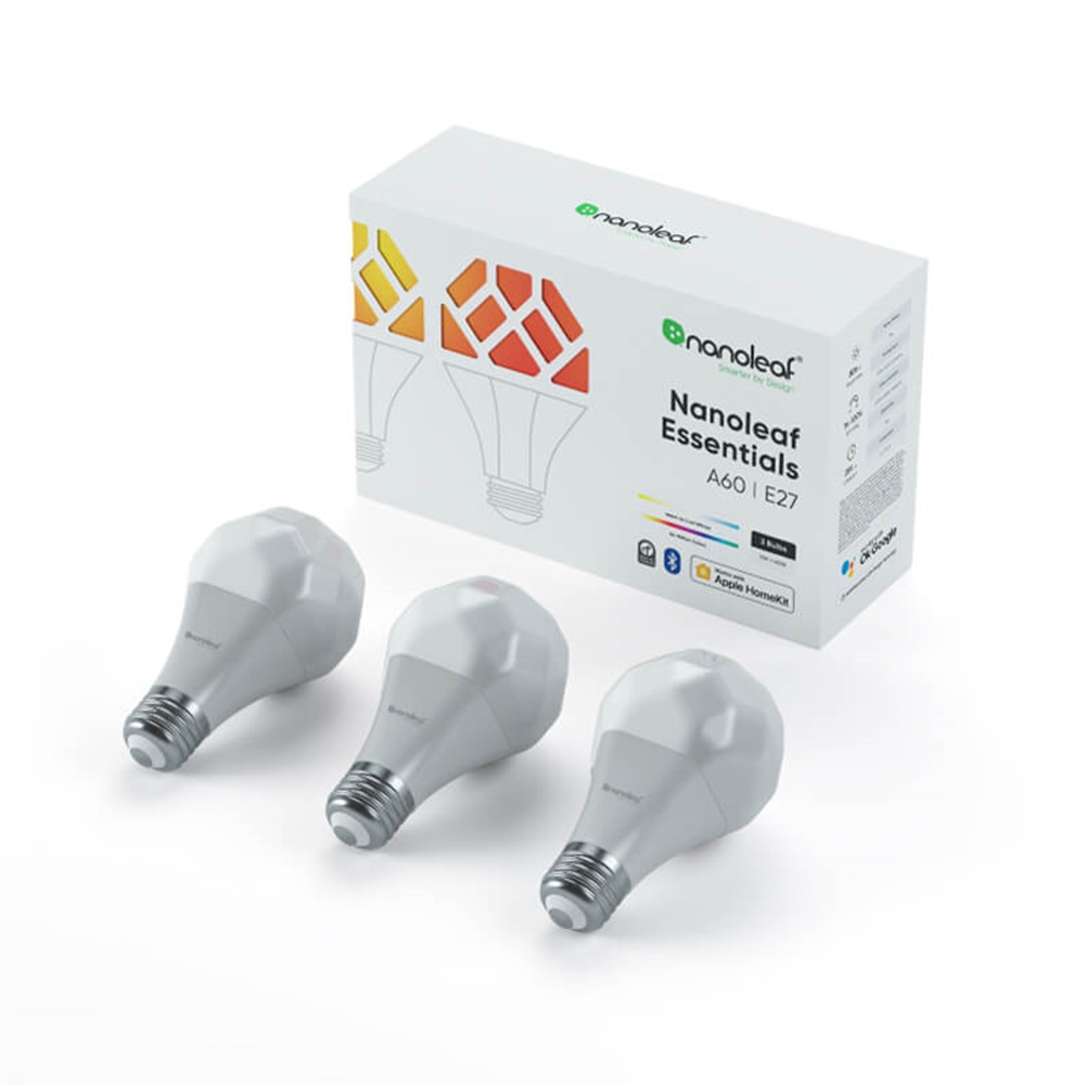 Nanoleaf Essentials Smart A19 Bulb, E27 3 Pack Nanoleaf Essentials Smart A19 Bulb, E27 3 Pack — 3