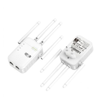 BAVIN Wi-Fi Signal Booster 300Mbps, Single Band (2.4G), 4 External Antennas, Wired/Wireless Connection, White — 2