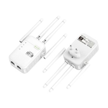 BAVIN Wi-Fi Signal Booster 1200Mbps, Dual Band (2.4G + 5G), 4 External Antennas, AP/Repeater Mode, White — 2