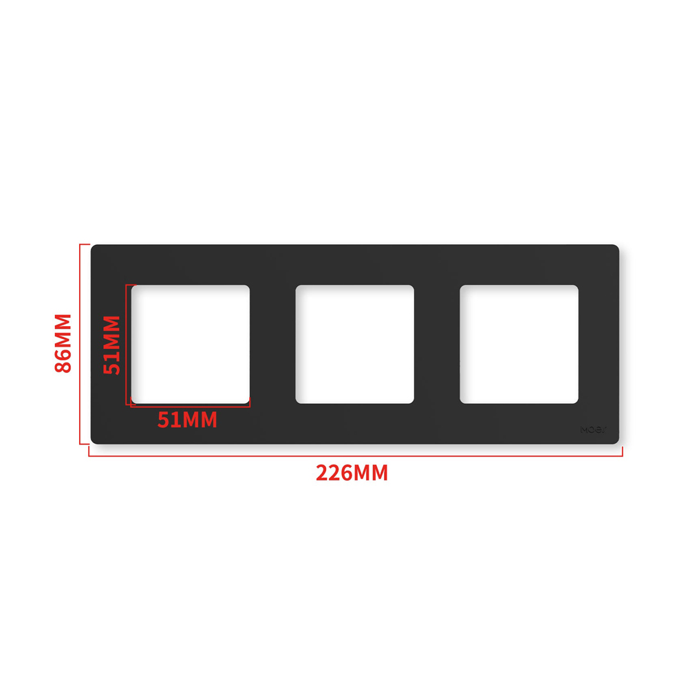 Moes Star Ring Switch Panel EU Version 3 Gang, Grey Moes Star Ring Switch Panel EU Version 3 Gang, Grey