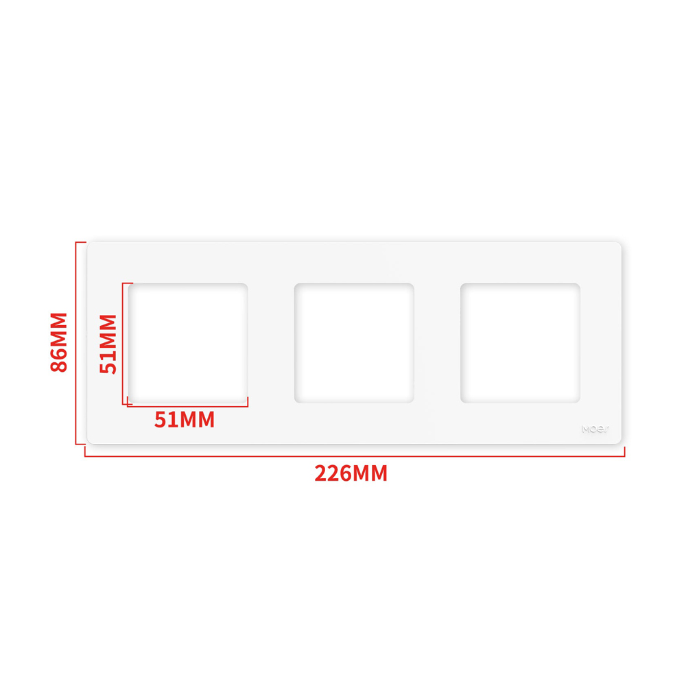 Moes Star Ring Switch Panel EU Version 3 Gang, White Moes Star Ring Switch Panel EU Version 3 Gang, White
