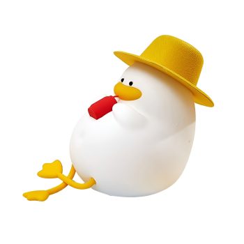 Cute Series Night Light Duck With A Hat, White — 2