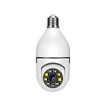 BAVIN E27 Bulb Smart Security Camera 3MP, 2.4GHz Wi-Fi, PTZ (355°/90°), Color Night Vision, White