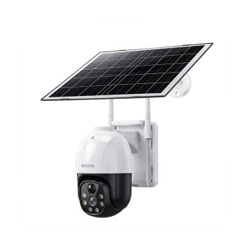 BAVIN Outdoor Solar Security Camera 5MP HD, PTZ (350°/90°), PIR Motion Detection, IP66, White