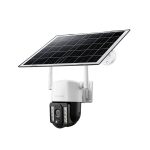 BAVIN Outdoor Solar-Powered 4G Surveillance Camera 5MP, 8W Solar Panel, 8000mAh Battery, IP66, White