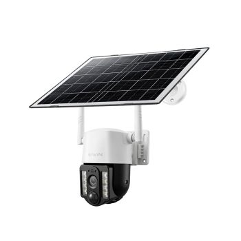BAVIN Outdoor Solar-Powered 4G Surveillance Camera 5MP, 8W Solar Panel, 8000mAh Battery, IP66, White