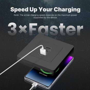 Moes Star Ring Socket 30W GAN 3 Ports (2*Type C+1*USB-A), Grey — 2
