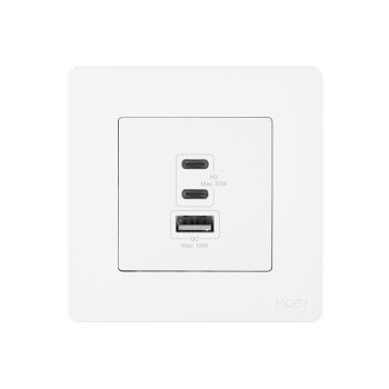 Moes Star Ring Socket 30W GAN 3 Ports (2*Type C+1*USB-A), White