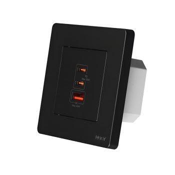 Moes Star Ring Socket 65W GAN 3 Ports (2*Type C+1*USB-A), Grey — 2