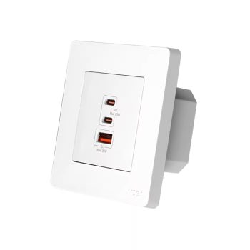 Moes Star Ring Socket 65W GAN 3 Ports (2*Type C+1*USB-A), White — 2