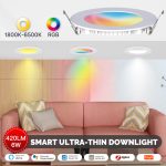 Moes ZigBee LED Downlight Spot 1800K-6500K RCB+C+W, 420lm, Beam Angle 120°, 6W