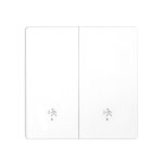 Moes Zigbee Smart Switch 2 Gang with Human Presence mmWare Radar 10GHz (Neutral Optional), White