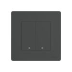 Moes Zigbee Star Ring Smart Push Button Switch 2 Gang (Neutral Optional), Grey