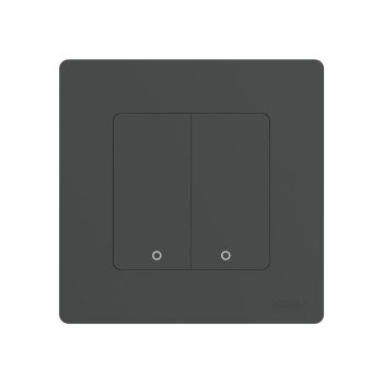 Moes Zigbee Star Ring Smart Push Button Switch 2 Gang (Neutral Optional), Grey