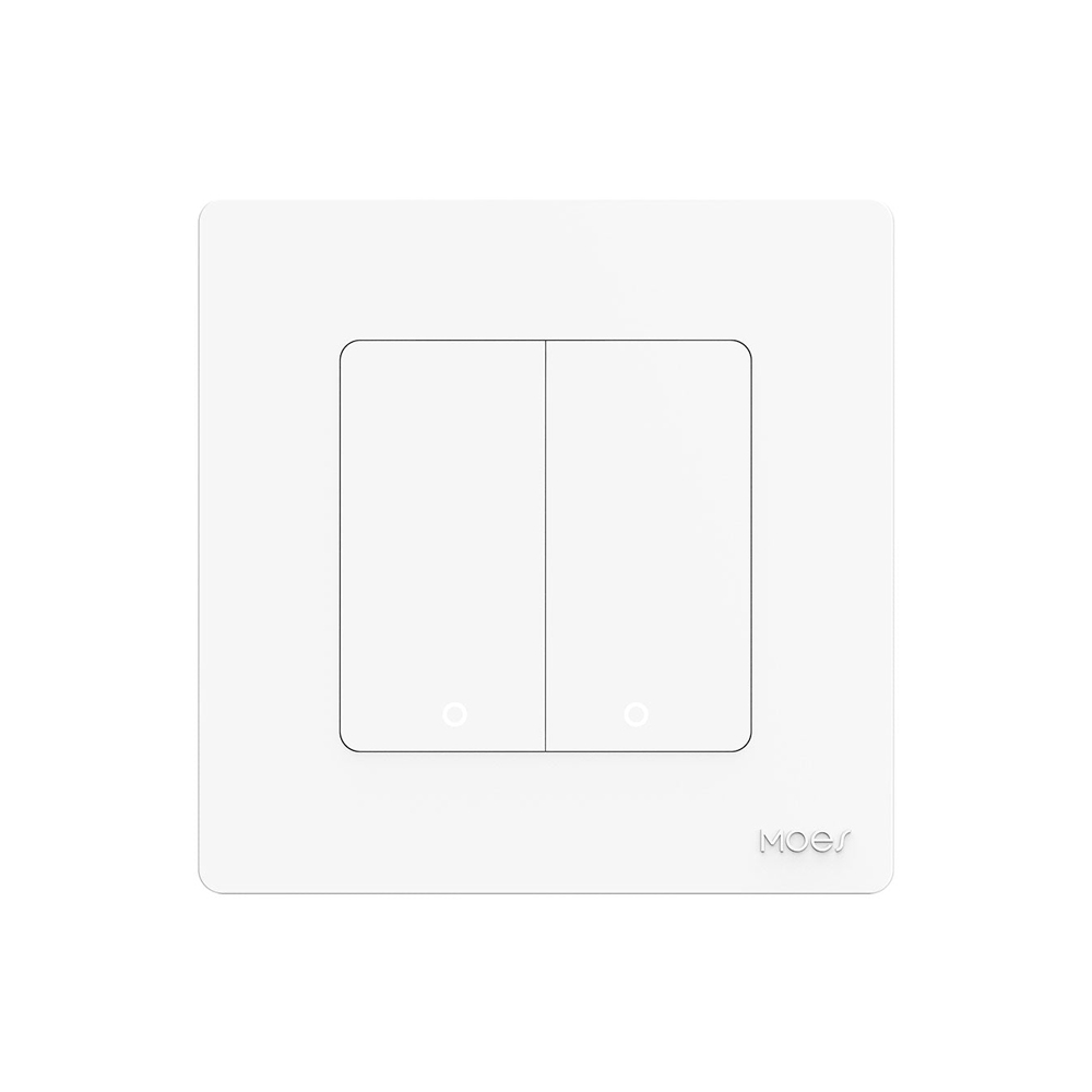 Moes Zigbee Star Ring Smart Push Button Switch 2 Gang (Neutral Optional), White Moes Zigbee Star Ring Smart Push Button Switch 2 Gang (Neutral Optional), White
