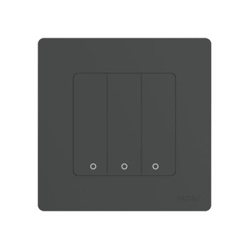 Moes Zigbee Star Ring Smart Push Button Switch 3 Gang (Neutral Optional), Grey