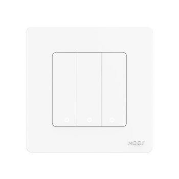 Moes Zigbee Star Ring Smart Push Button Switch 3 Gang (Neutral Optional), White