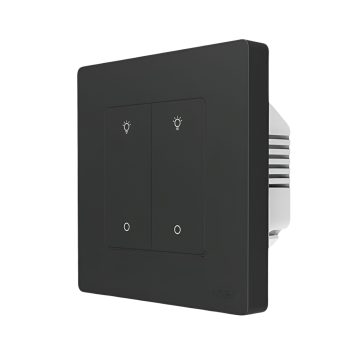 Moes Zigbee Star Ring Smart Dimmer Switch 2 Gang (Neutral Required), Grey — 2