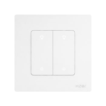 Moes Zigbee Star Ring Smart Dimmer Switch 2 Gang (Neutral Required), White