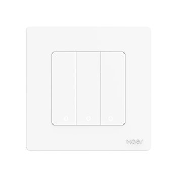 Moes Zigbee Star Ring Smart Push Button Swicth 3 Gang CR2032, white