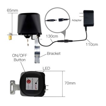 Moes Zigbee Smart Water and Gas Valve with Eu Power Adapter, black — 2