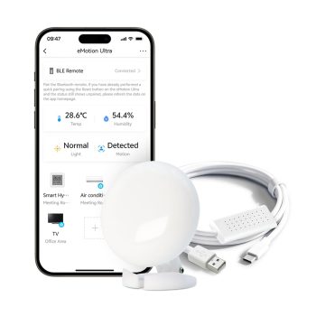 LinknLink Multi-Function Radar Presence Sensor eMotion Ultra 60GHz, Brightness Sensor, TH Sensor (MQTT) — 2
